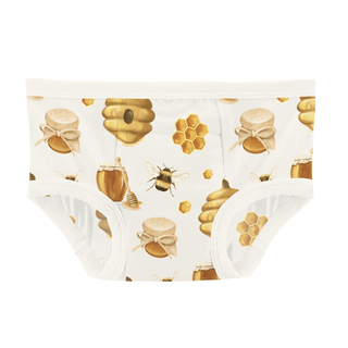 Bamboo Training Pants - Natural Bees & Honey KicKee Pants Size: 2T-3T