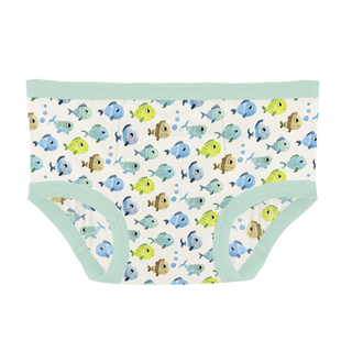 Bamboo Training Pants - Natural Fishies Training Pants KicKee Pants Size: 2T-3T