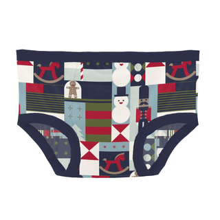 Bamboo Training Pants - Peacoat Mod Christmas KicKee Pants Size: 2T-3T