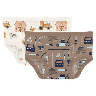 Bamboo Training Pants (Set of 2) - Natural Farm Life & Portabella Fall ToolsKicKee PantsSize: 2T-3T