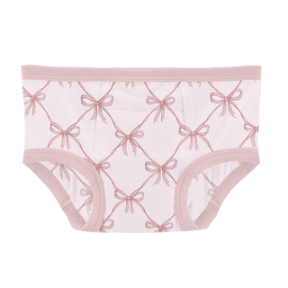Bamboo Training Pants - Shrinking Violet Bow Lattice KicKee Pants Size: 2T-3T