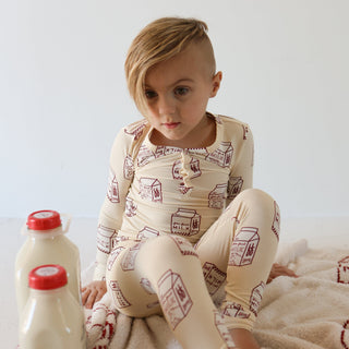 Bamboo Two Piece Pajamas - Milk Two Piece Pajama forever french baby Size: 2/3 Years
