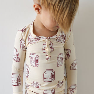 Bamboo Two Piece Pajamas - Milk Two Piece Pajama forever french baby Size: 2/3 Years
