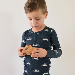 Bamboo Two Piece Pajamas - Police Cruiser Two Piece Pajama forever french baby Size: 2/3 Years