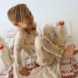 Bamboo Two Piece Pajamas - Milk Two Piece Pajama forever french baby Size: 2/3 Years