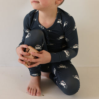 Bamboo Two Piece Pajamas - Police Cruiser Two Piece Pajama forever french baby Size: 2/3 Years