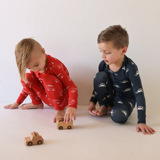 Bamboo Two Piece Pajamas - Police Cruiser Two Piece Pajama forever french baby Size: 2/3 Years