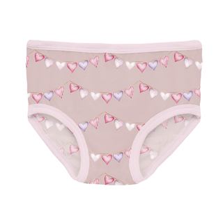 Bamboo Underwear - Baby Rose Heart Bunting Girls Underwear KicKee Pants Size: 2T-3T