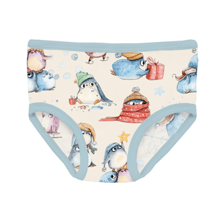 Bamboo Underwear (Set of 3) - Melody Sugar Plum, Desert Rose & Natural Silly Penguins KicKee Pants Size: 2T-3T