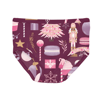 Bamboo Underwear (Set of 3) - Melody Sugar Plum, Desert Rose & Natural Silly Penguins KicKee Pants Size: 2T-3T