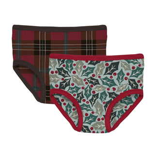 Bamboo Underwear (Set of 2) - Spring Sky Holly & Winter Lodge Plaid