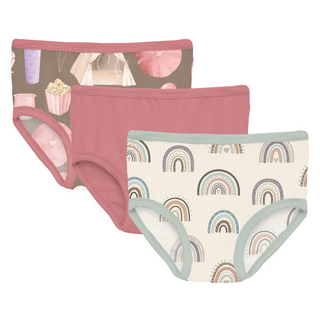 Bamboo Underwear (Set of 3) - Portabella Slumber Party, Desert Rose & Earthy Rainbows KicKee Pants Size: 2T-3T