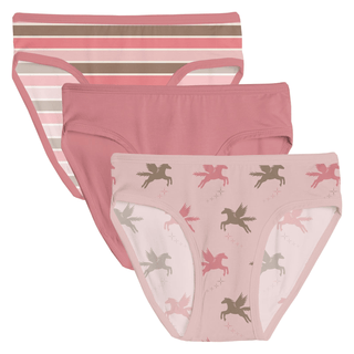 Bamboo Underwear (Set of 3) - Neapolitan Stripe, Desert Rose & Baby Rose PegasusKicKee PantsSize: 2T-3T
