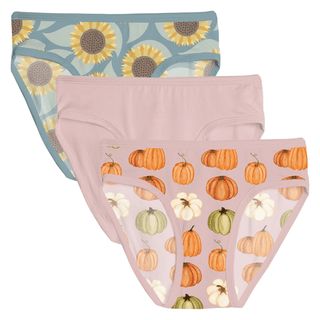 Bamboo Underwear (Set of 3) - Stormy Sea Sunflower, Baby Rose & Baby Rose Pumpkin PatchKicKee PantsSize: 2T-3T