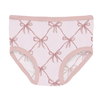 Bamboo Underwear - Shrinking Violet Bow Lattice KicKee Pants Size: 2T-3T