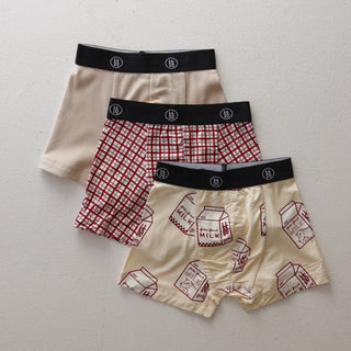 Bamboo Boxers (3 Pack) - Window Pane, Milk & Ribbed Cream underwear forever french baby Size: 18-24 Months
