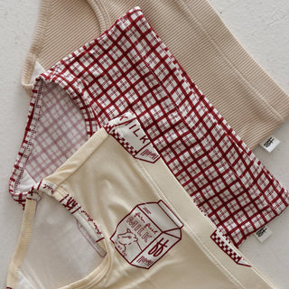 Girl's Bamboo Briefs (3 Pack) - Window Pane, Milk & Ribbed Cream underwear forever french baby Size: 18-24 Months