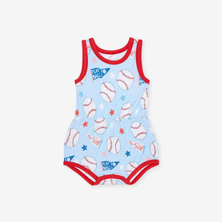 Bamboo Varsity Romper - Play Ball (Baseballs)