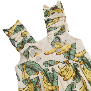 Cotton Via Dress - Banana Leaves Pink Chicken Size: 2T