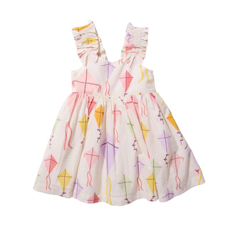 Cotton Via Dress - Flying Kites Pink Chicken Size: 2T