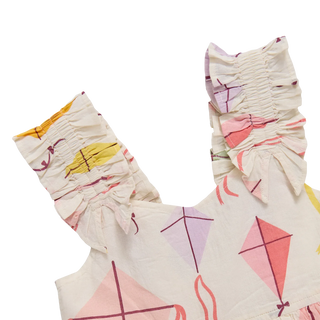 Cotton Via Dress - Flying Kites Pink Chicken Size: 2T