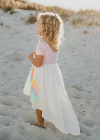 Light Pink Rainbow Dress Dresses Oopsie Daisy Size: 2