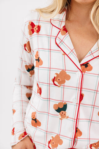 Women's Bamboo Long Sleeve Ruffle Flare Set - Cozy Christmas Bears