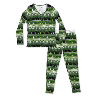 Women's Bamboo Long Sleeve Pajama Set - Minecraft Christmas Bellabu Bear Size: XS