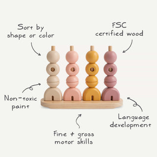 Wooden Multi Shape Stacker Wooden Multi Shape Stacker Mushie Color: Original