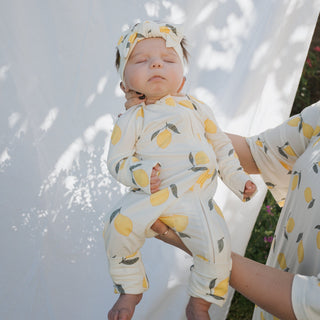 Bamboo Zip Pajamas - Lemon Zip Pajama forever french baby Size: Newborn