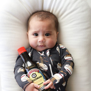 Bamboo Zip Pajamas - Ramen Zip Pajama forever french baby Size: Newborn