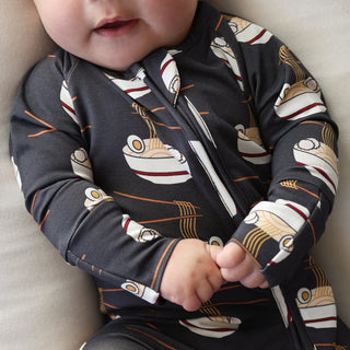 Bamboo Zip Pajamas - Ramen Zip Pajama forever french baby Size: Newborn