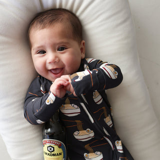 Bamboo Zip Pajamas - Ramen Zip Pajama forever french baby Size: Newborn
