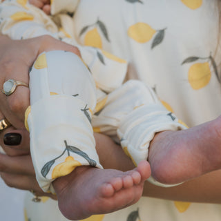 Bamboo Zip Pajamas - Lemon Zip Pajama forever french baby Size: Newborn