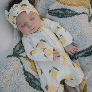 Bamboo Zip Pajamas - Lemon Zip Pajama forever french baby Size: Newborn