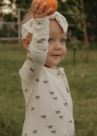 Bamboo Zip Pajamas - Wild Horses Zip Pajama forever french baby Size: Newborn