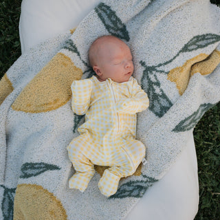 Bamboo Zip Pajamas - Citron Zip Pajama forever french baby Size: Newborn