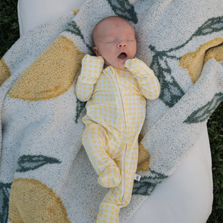Bamboo Zip Pajamas - Citron Zip Pajama forever french baby Size: Newborn