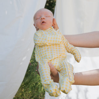 Bamboo Zip Pajamas - Citron Zip Pajama forever french baby Size: Newborn