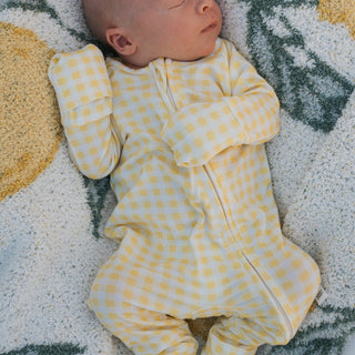 Bamboo Zip Pajamas - Citron Zip Pajama forever french baby Size: Newborn