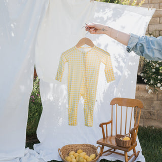 Bamboo Zip Pajamas - Citron Zip Pajama forever french baby Size: Newborn