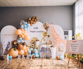 Giraffe Safari Balloon Garland Kit - Blue & Mocha Jungle Theme Balloon Garlands Ellie's Party Supply Garland Length:: 5 Feet