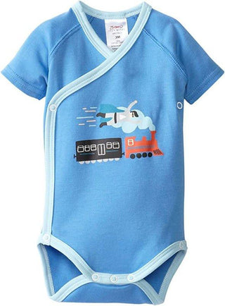 Boy's Short Sleeve Kimono One Piece - Periwinkle-Faster Than Baby One-Pieces