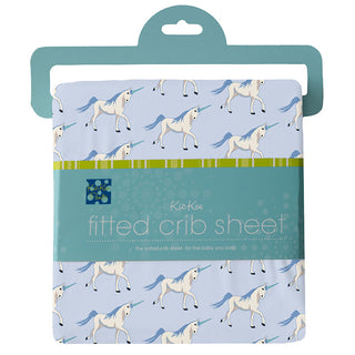 Kickee Pants Girl's Print Fitted Crib Sheet - Dew Prancing Unicorn