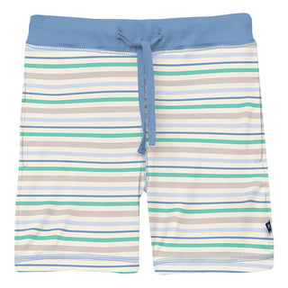 Kickee Pants Boy's Print Lightweight Drawstring Shorts - Mythical Stripe