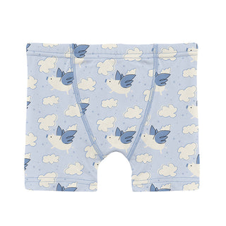 Boy's Print Boxer Briefs (Set of 3) - Dew Flying Pigs, Dream Blue & Dream Blue Bespeckled Frogs