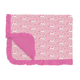 Kickee Pants Girl's Print Ruffle Toddler Blanket - Cake Pop Prancing Unicorn