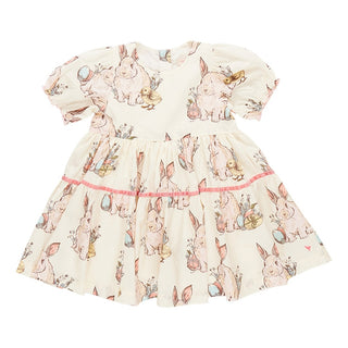 Pink Chicken Girl's Maribelle Dress - Bunny Friends