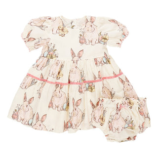 Pink Chicken Girl's Maribelle Dress Set - Bunny Friends