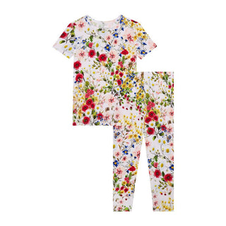 Posh Peanut Girl's Bamboo Short Sleeve Pajama Set - Barbara (Floral)